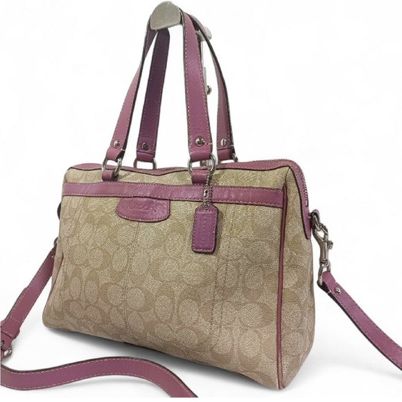 EUC Coach Beige and Mauve Shoulder Bag - Picture 1 of 10